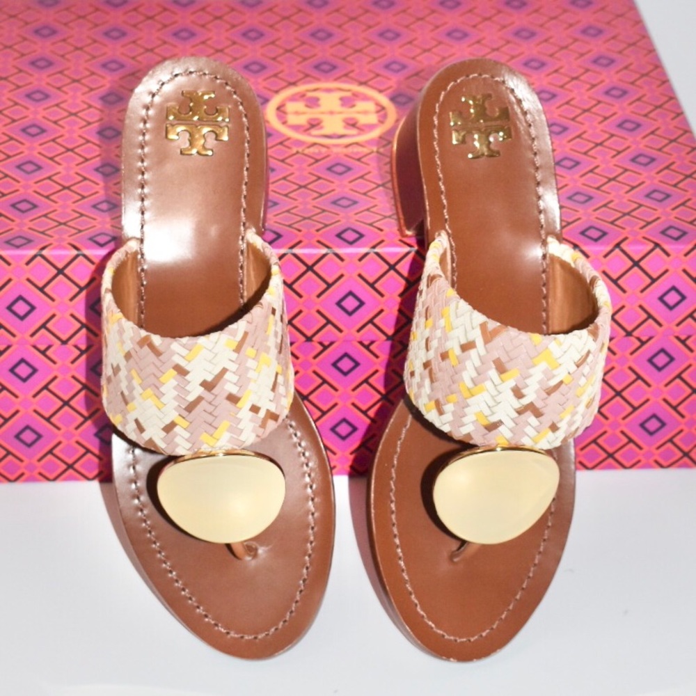 TORY BURCH PATOS DISK 44 MM SANDAL WOVEN NAPPA